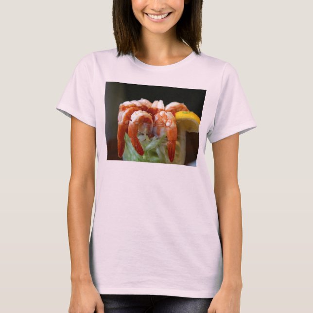 Shrimp Cocktail Lemons Lettuce Seafood T-Shirt (Front)
