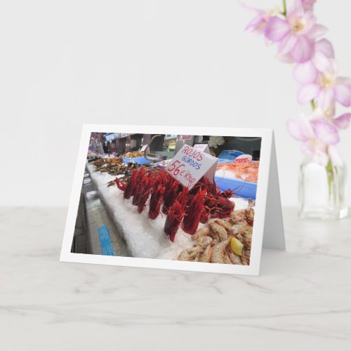 Shrimp Display at the Mercado Central Valencia Card