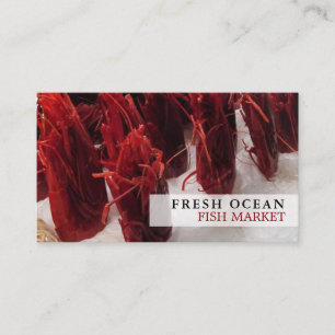 Shrimp Display, Fishmonger/Wife, Fish Market Business Card