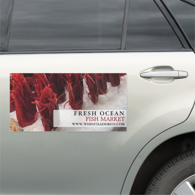 Shrimp Display, Fishmonger/Wife, Fish Market Car Magnet (In Situ)