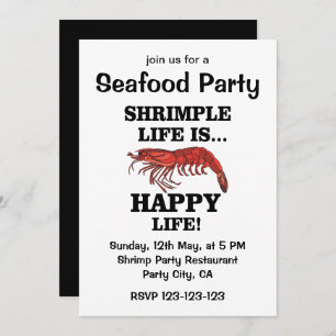 Shrimp Fish Seafood Party Invitation