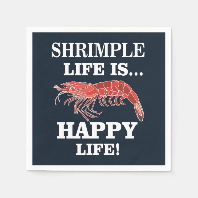 Shrimp Fish Seafood Shrimp Party Napkins (Front)