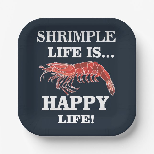 Shrimp Fish Seafood Shrimp Party Paper Plates (Front)