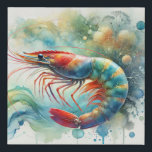 Shrimp in light 040924AREF128 - Watercolor Faux Canvas Print<br><div class="desc">Shrimp in light 040924AREF128 - Watercolor by John Pintow - Explore the beauty of wildlife with this exquisite watercolor art collection. Each artwork captures the vibrant essence of various animals and insects,  showcasing detailed textures and rich colors. Ideal for those who cherish nature's artistry.</div>