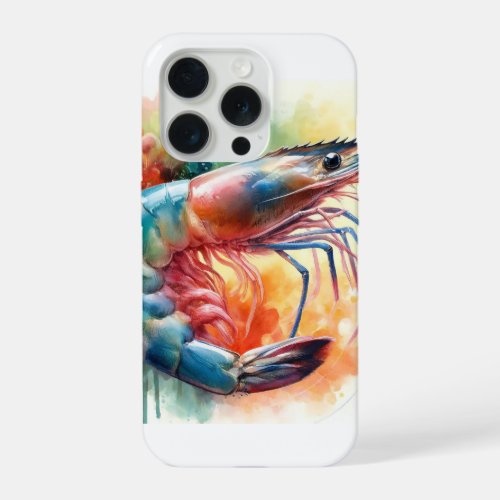 Shrimp in watercolor AREF1303 _ Watercolor iPhone 15 Pro Case