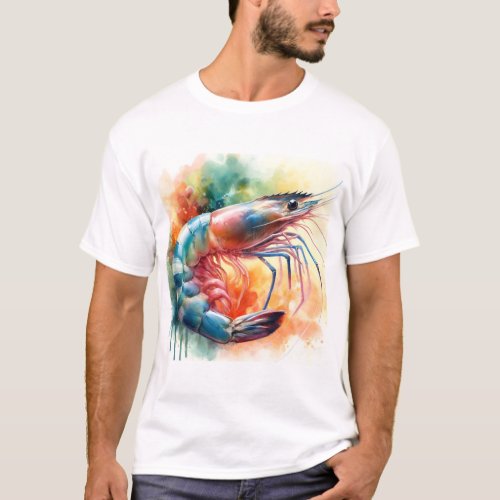 Shrimp in watercolor AREF1303 _ Watercolor T_Shirt