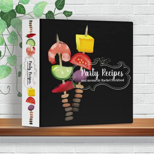 Shrimp kebab appetizers cookbook recipe binder