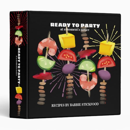 Shrimp kebab appetizers party cookbook recipe 3 ring binder