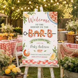 Shrimp on the Bar-B Baby Shower Welcome Sign