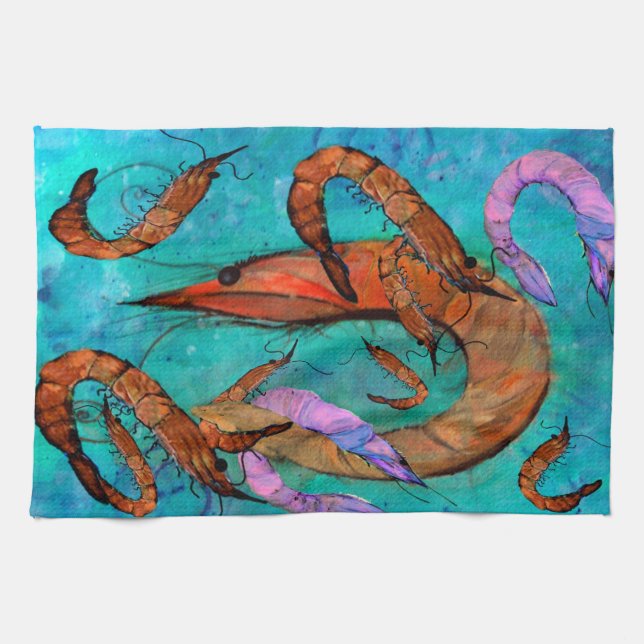 Shrimp party kitchen towels (Horizontal)