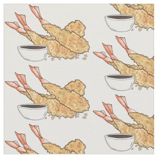 Shrimp Prawn Ebi Tempura Japanese Cuisine Food Fabric