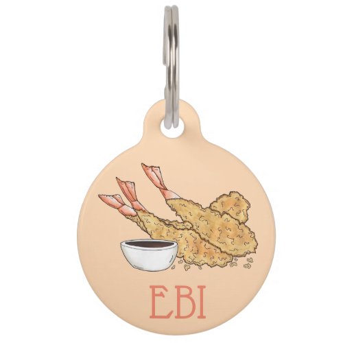 Shrimp Prawn Ebi Tempura Japanese Cuisine Food Pet ID Tag