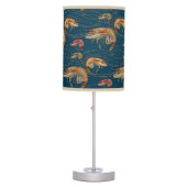 Shrimp Prawn Shellfish Seafood Pattern Table Lamp (Front)
