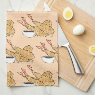 Shrimp Prawn Tempura Japanese Food Restaurant Kitchen Towel