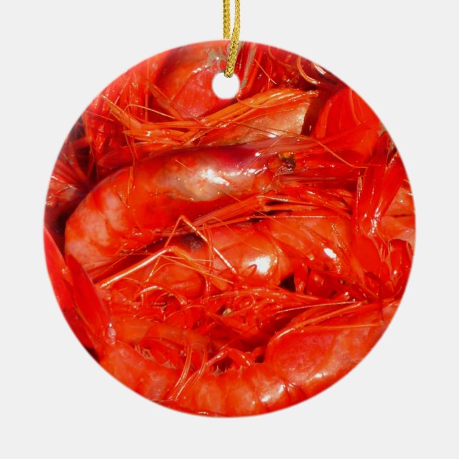 Shrimp/Prawns Ceramic Ornament (Front)