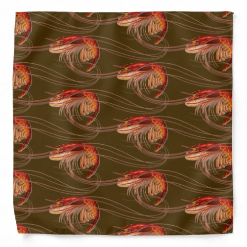 Shrimp Prawns Pattern Bandana