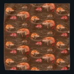 Shrimp Prawns Sea Life Pattern Brown Bandana<br><div class="desc">Shrimp with long antennae patterned bandana in brown color.  Perfect for summer by the sea,  wear this sea life print on the head or wrapped around a dog's neck.</div>