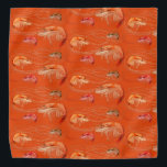 Shrimp Prawns Sea Life Pattern Orange Bandana<br><div class="desc">Shrimp with long antennae patterned bandana in bright pink-red color.  Perfect for summer by the sea,  wear this sea life print on the head or wrapped around a dog's neck.</div>