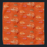 Shrimp Prawns Sea Life Pattern Orange Bandana<br><div class="desc">Shrimp with long antennae patterned bandana in bright pink-red color.  Perfect for summer by the sea,  wear this sea life print on the head or wrapped around a dog's neck.</div>