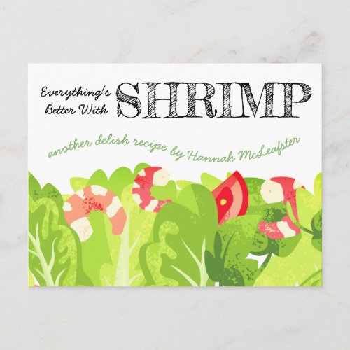 shrimp salad side dish seafood cooking recipe card