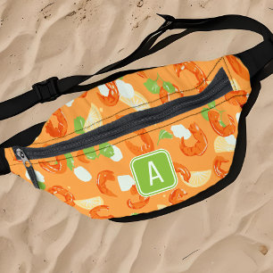 Shrimp Seafood Monogram Lemon Orange Summer Food Fanny Pack