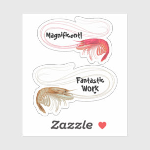 Shrimp Shapes Classroom Encouragement Sticker