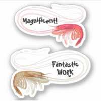 Shrimp Shapes Classroom Encouragement Sticker