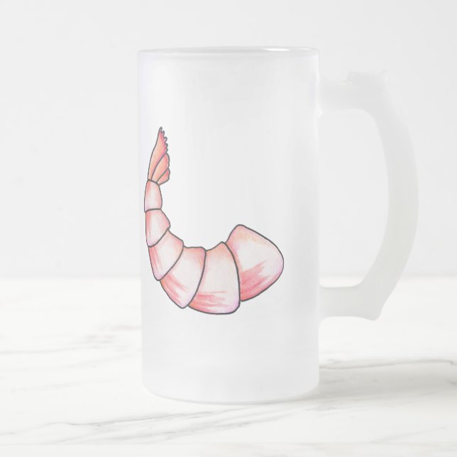 Shrimp tail frosted glass beer mug (Right)