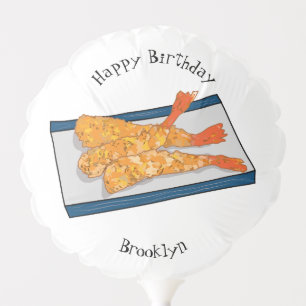 Shrimp tempura cartoon illustration balloon
