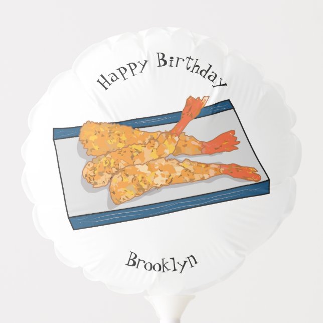 Shrimp tempura cartoon illustration balloon (Front)