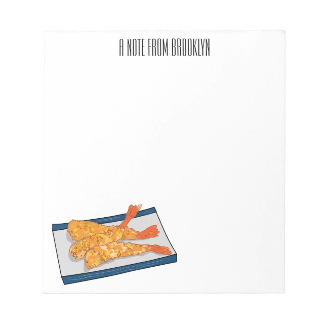 Shrimp tempura cartoon illustration notepad (Front)