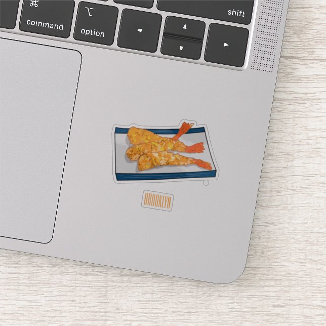 Shrimp tempura cartoon illustration sticker (Detail)