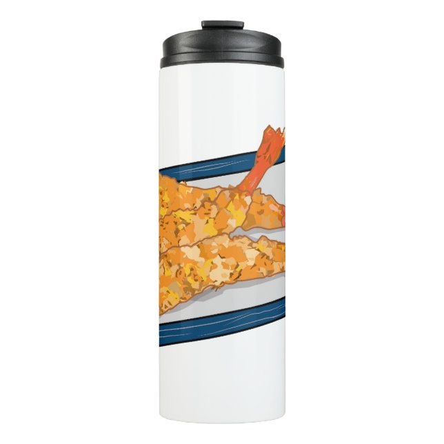 Shrimp tempura cartoon illustration thermal tumbler (Front)