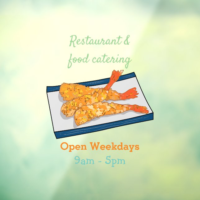 Shrimp tempura cartoon illustration window cling (Sheet 3)