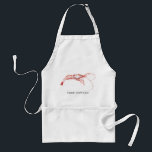 Shrimp Themed | Chef Name Adult Apron<br><div class="desc">Personalized shrimp themed aprons for your next Shrimp Bake Party or seafood event.  
It features a watercolor styled illustration of a pink shrimp and a spot for the chef name.</div>