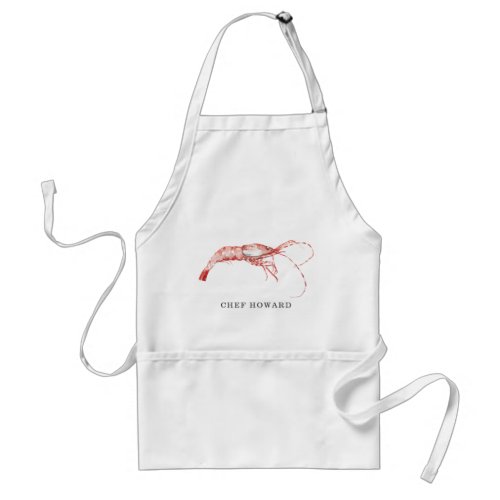 Shrimp Themed  Chef Name Adult Apron