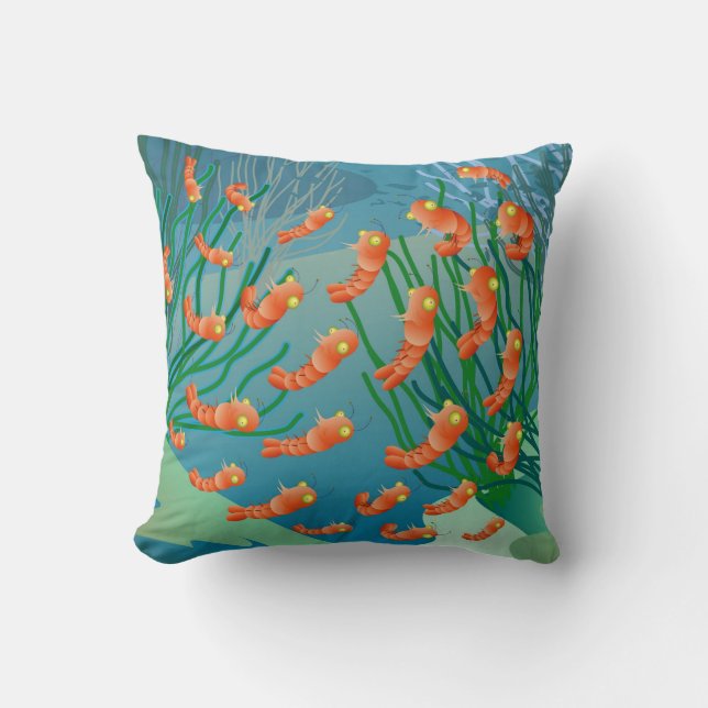 shrimp throw pillow (Front)