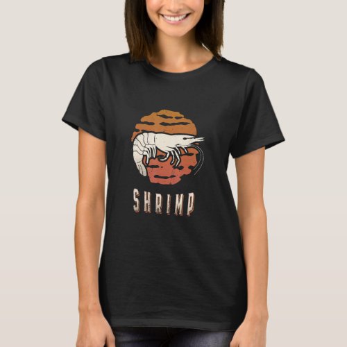Shrimp Vintage Retro Classic Animal Sunset  T_Shirt