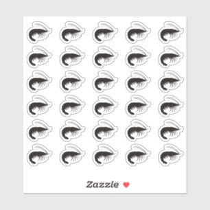 Shrimp Wedding Place Card Food Meal Menu Choice Sticker