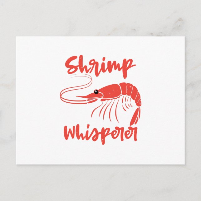 Shrimp Whisperer Seafood Crayfish Lobster Gift Announcement Postcard (Front)