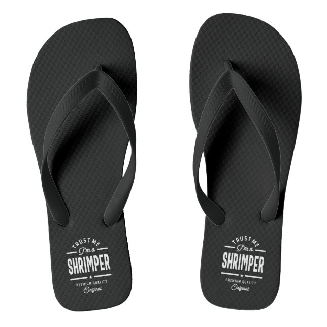 Shrimper Job Title Tee Gift Mens Womens Flip Flops (Footbed)