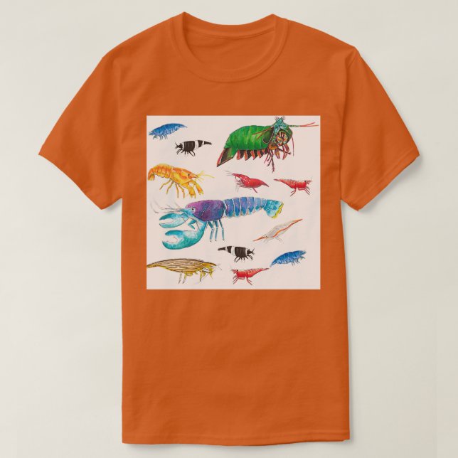Shrimpies and a crayfish and lobster T-Shirt (Design Front)