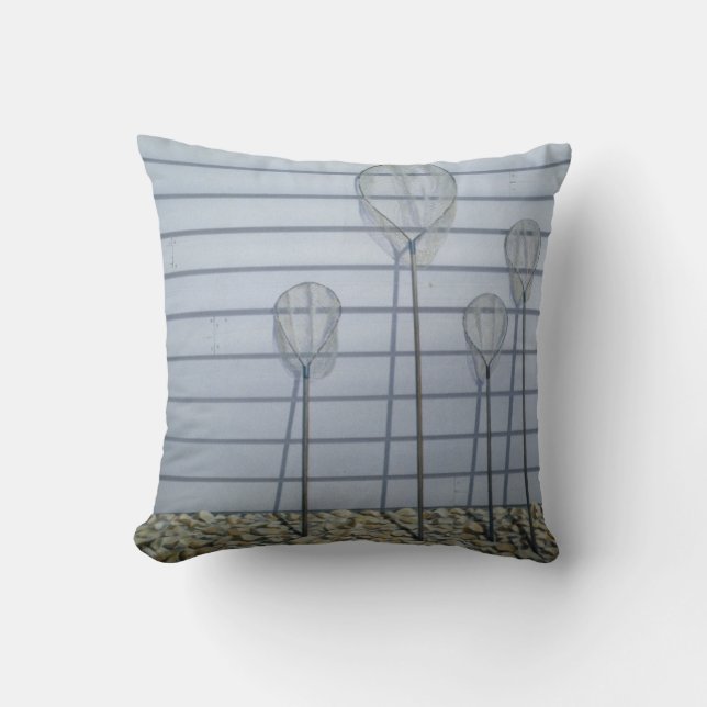 Shrimping Nets Throw Pillow (Front)