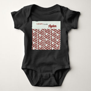 SHRIMPLY Adorable Retro Pattern Red White Custom Baby Bodysuit