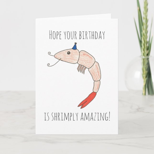 Shrimply Amazing Birthday Folding Card (Front)