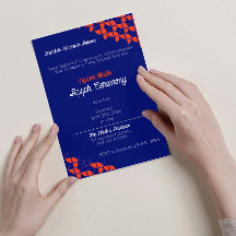 SHRIMPLY Blue Orange Pattern, Aqiqah Baby Shower