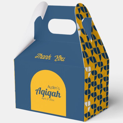 SHRIMPLY Blue Yellow Pattern, Aqiqah Baby Shower