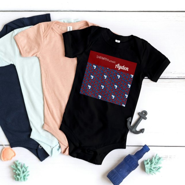 SHRIMPLY Funtastic Retro Pattern Blue Red Custom Baby Bodysuit (Creator Uploaded)