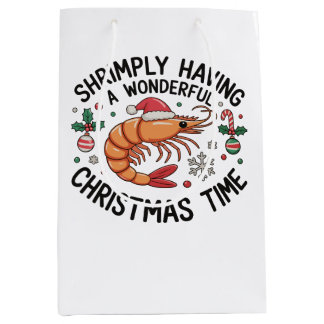 Shrimply Having A Wonderful Christmas Time Xmas Medium Gift Bag