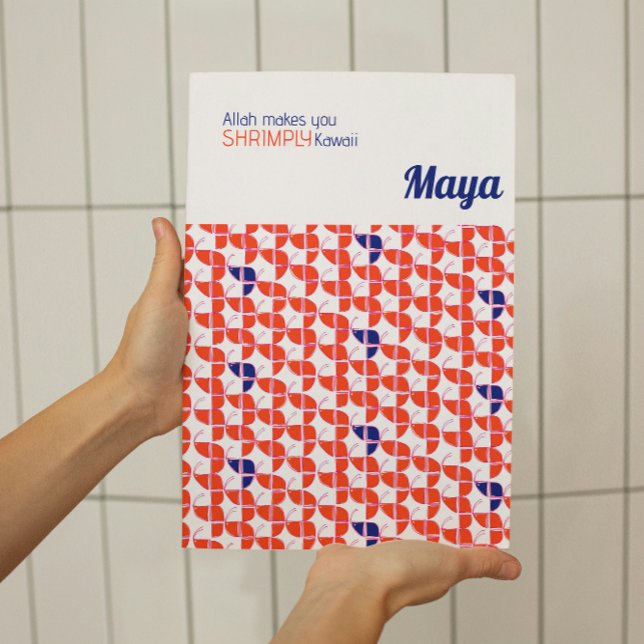 SHRIMPLY Kawaii Retro Orange White Nursery Custom Poster (Creator Uploaded)